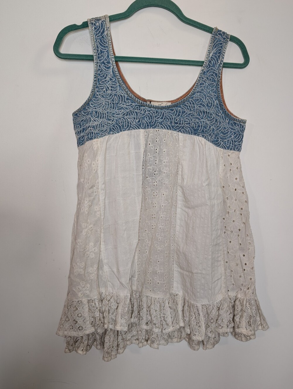 Young Threads Boho Lace Patchwork Tunic Tank Top - Picture 2 of 6